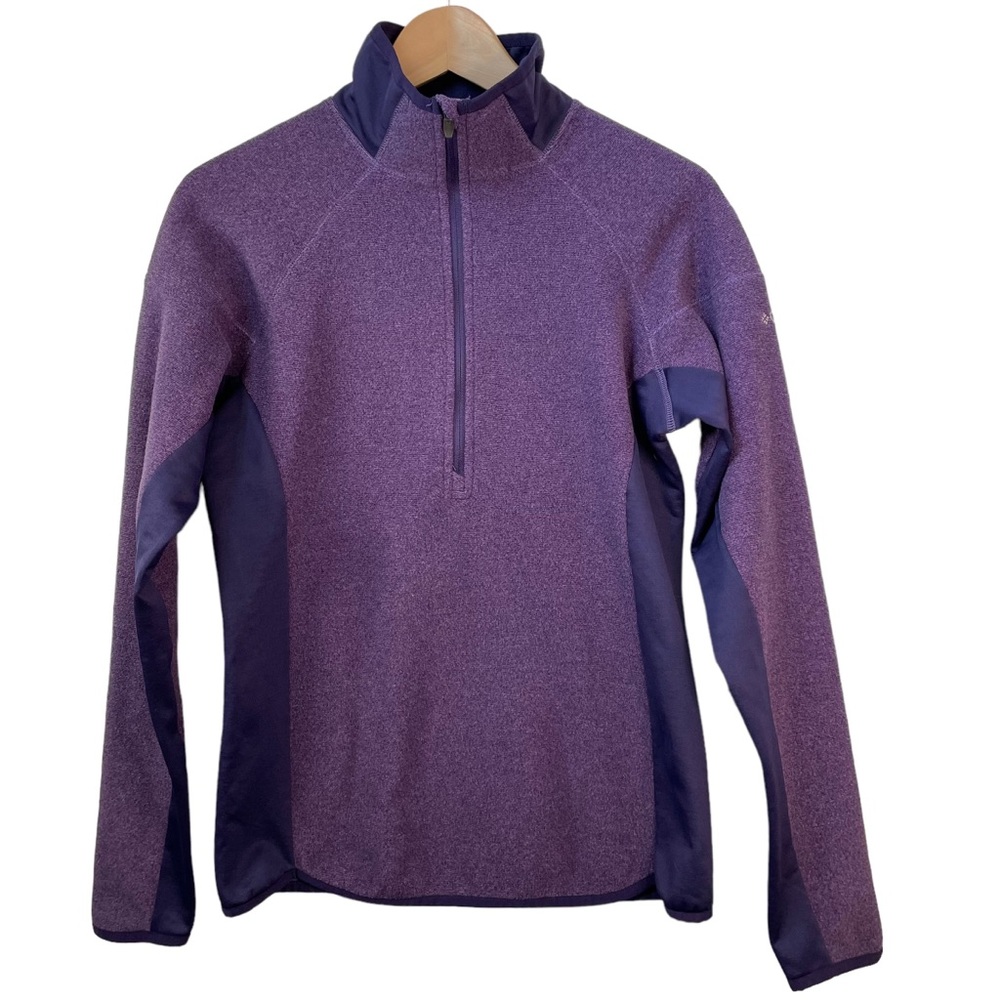 Columbia Omni-Wick Purple Fleece Sweater Size Small Half 1/2 Zip Stretch Jacket
